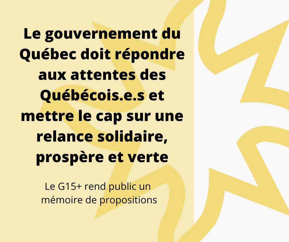 OUQ - Le gouvernement du Québec doit répondre aux attentes des Québécois.e.s et mettre le cap sur une relance solidaire, prospère et verte
