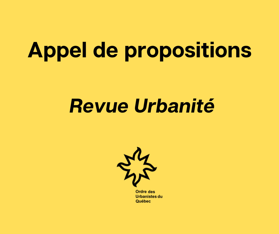 OUQ - Appel de propositions pour la revue Urbanité